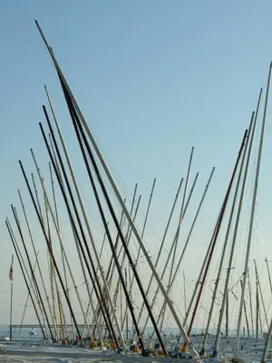 a bunch of sailboats parked in a harbor at Apartamentos Montserrat in Sitges