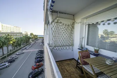 a balcony with a view of a city street at HomeHolidaysRentals Pinedalovers - Costa Barcelona in Pineda de Mar