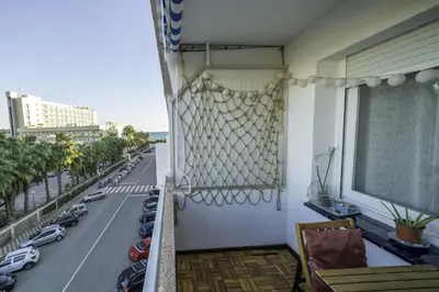 a balcony with a view of a city street at HomeHolidaysRentals Pinedalovers - Costa Barcelona in Pineda de Mar