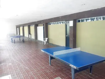 a room with two ping pong tables in it at Apartment Llavaneres II in Sant Andreu de Llavaneres