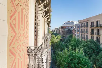 a view from the balcony of a building at Flateli Aribau in Barcelona
