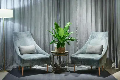 two chairs and a plant on a table in a room at Hotel Omnium in Barcelona