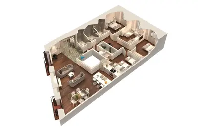 a rendering of a floor plan at Enjoybcn Tallers Apartment in Barcelona