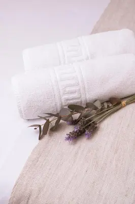 a bundle of lavender sitting on a white towel at Apartamentos Castellmar in Castelldefels