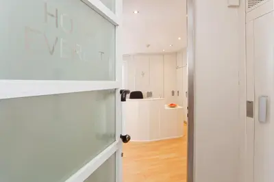 a door to a room with a no hate war room at Hotel Everest in Barcelona