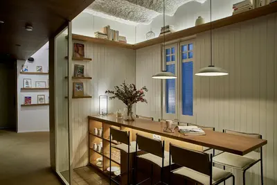 a dining room with a table and chairs at The Moods Catedral Hostal Boutique in Barcelona