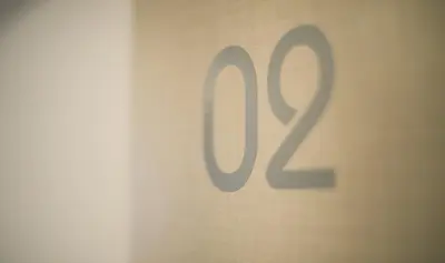 a close up of a door with the number zero at Sono House in La Garriga