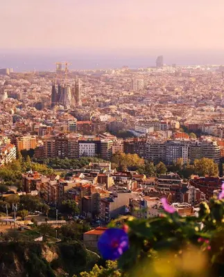 a view of a city from the top of a hill at Camp Nou Apartment WiFi in Barcelona