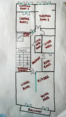 a drawing of a floor plan of a house at My Home in Barcelona in Barcelona