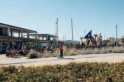 a person riding a skateboard down a street at CAL PADRI1871 - 30min to Barcelona, Groups & Families, Beach Stylish House in Premiá de Mar