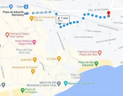 a map of the campus of princeton university at Capricho Apartamento Sitges in Sitges