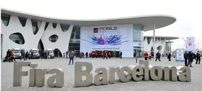 a large building with a sign in front of it at Hawaii Fira Barcelona in Hospitalet de Llobregat