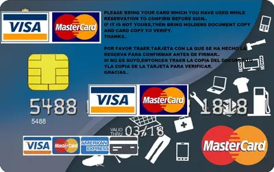 a graphic showing the differences between visa and mastercard logos at Hostal Las Flores Ramblas in Barcelona