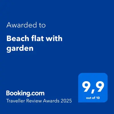 a screenshot of a text box with a beach flat with garden at Beach flat with garden in Castelldefels