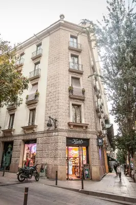 a large brick building on a city street at Bcngotic in Barcelona