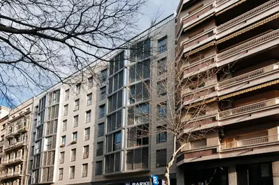 a building with scaffolding on the side of it at TSA Sepulveda in Barcelona
