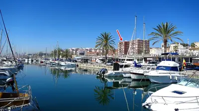 a bunch of boats are docked in a marina at Cristina Port & Beach - Apartment in Masnou