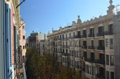 a view of a city street with buildings at Trafalgar Luxury in Barcelona