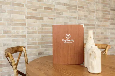 a box sitting on top of a wooden table at KeyFamily Sweet Home in Barcelona