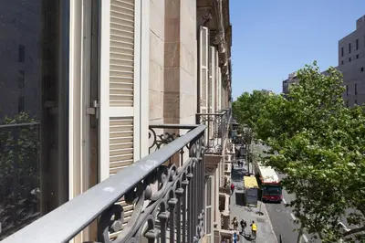 a view of a city street from a balcony of a building at Akira Flats Plaza Catalunya Centric apartments in Barcelona