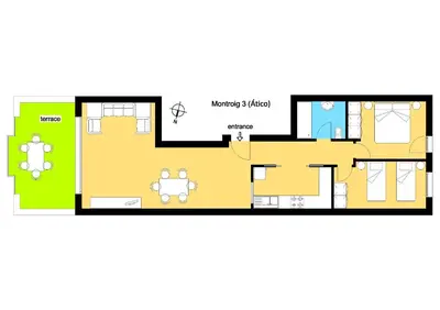 a floor plan of a house with at Apartamento Montroig 3 Ático in Sitges