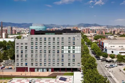 an overhead view of a building in a city at Vincci Bit in Barcelona
