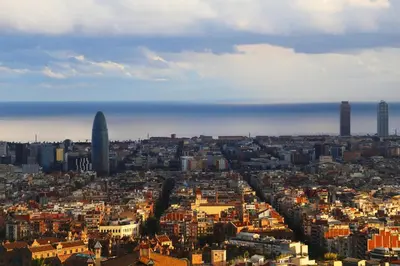 an aerial view of a city with buildings at Hg City Suites Barcelona Apartments in Barcelona