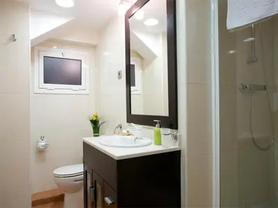 a bathroom with a sink and a shower and a toilet at Top Barcelona Apartments in Barcelona