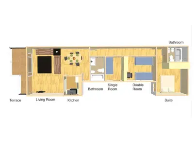 a floor plan of a small house at Ponent - Espectaculares vistas al mar in San Pol de Mar