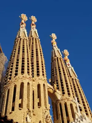 a building with two towers with statues on it at ARTS HOUSE - Cabrils, Maresme, Barcelona in Cabrils