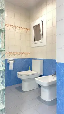 a bathroom with a toilet and a sink at Sants Estación acogedor apartamento en Exiample in Barcelona