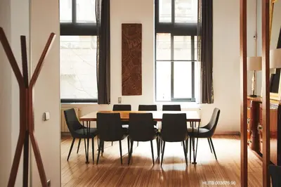 a dining room with a table and chairs at Alcam Alio Cine in Barcelona