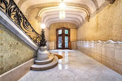 a hallway with a staircase in a building at Luxury Penthouses 2 in Barcelona
