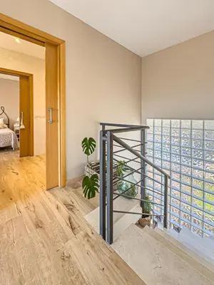 a living room with a view of the water at Villa Mar & Natura Sitges in Canyelles