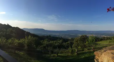 a view of a valley from the top of a mountain at CAN LLOBET Espai Rural Slow in Fogars de Montclus