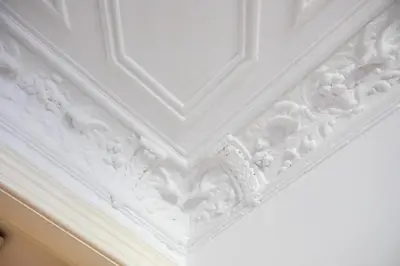 a white coffered ceiling in a room at eg21- MODERNIST AND ELEGANT APARTMENT IN BCN CITY CENTER in Barcelona