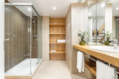 a bathroom with a shower and a sink at Casa Bella Gracia by Aspasios in Barcelona