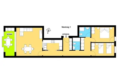 a floor plan of a house at Apartamento Montroig 2 in Sitges