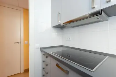 a kitchen with a sink and a stove top oven at Housalia Guell & Gracia in Barcelona