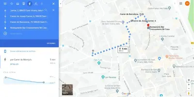 a screenshot of a google maps page with a map at loft turistic in San Vicente dels Horts