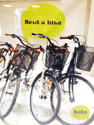 two bikes parked next to each other on display at Hola Hostal Eixample in Barcelona