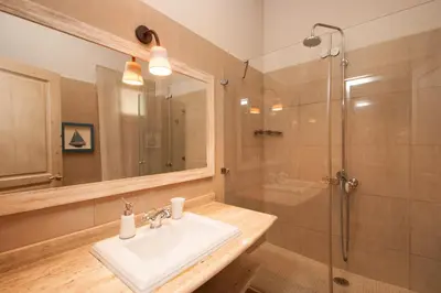 a bathroom with a sink and a shower at BCN Apartments 41 in Barcelona