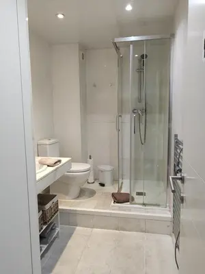 a bathroom with a shower and a toilet at Passeig De Gràcia Luxury in Barcelona