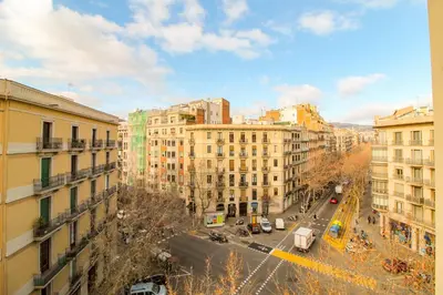 a view of a city street with tall buildings at Girona 108 in Barcelona