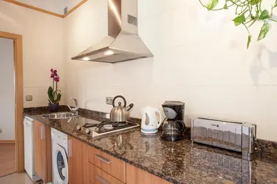a kitchen with a sink and a counter top at BCNGOTIC 50 in Barcelona