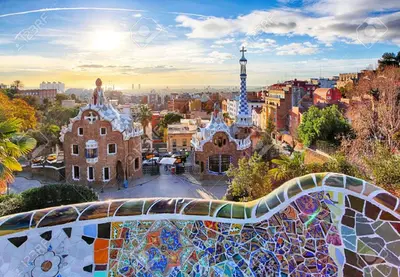 a view of a city with a mosaic walkway at RamblasRentals Design Renovated Apartment AC Balcony10m Ramblas - Parking - Wifi in Barcelona