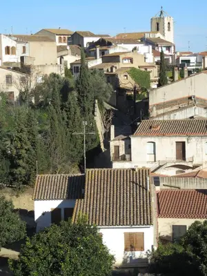 a view of a village with houses at Casa Le Bouganville in Sant Vicenç de Montalt