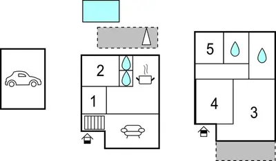 a block diagram of a house at Gorgeous Home In Sant Cebrià De Vallalt in San Cipriano de Vallalta