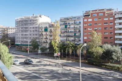 an aerial view of a street with buildings at Comfortable Apartment for Groups next to Sagrada Familia, Barcelona in Barcelona