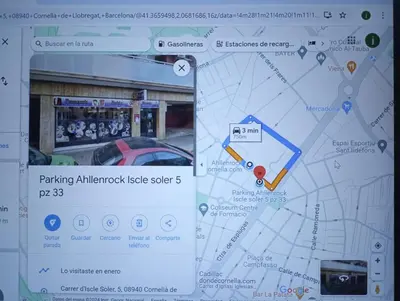 a screenshot of a google maps page at Ahllenrock Cornellà - Parking Gratis- Cerca BCN in Cornellà de Llobregat